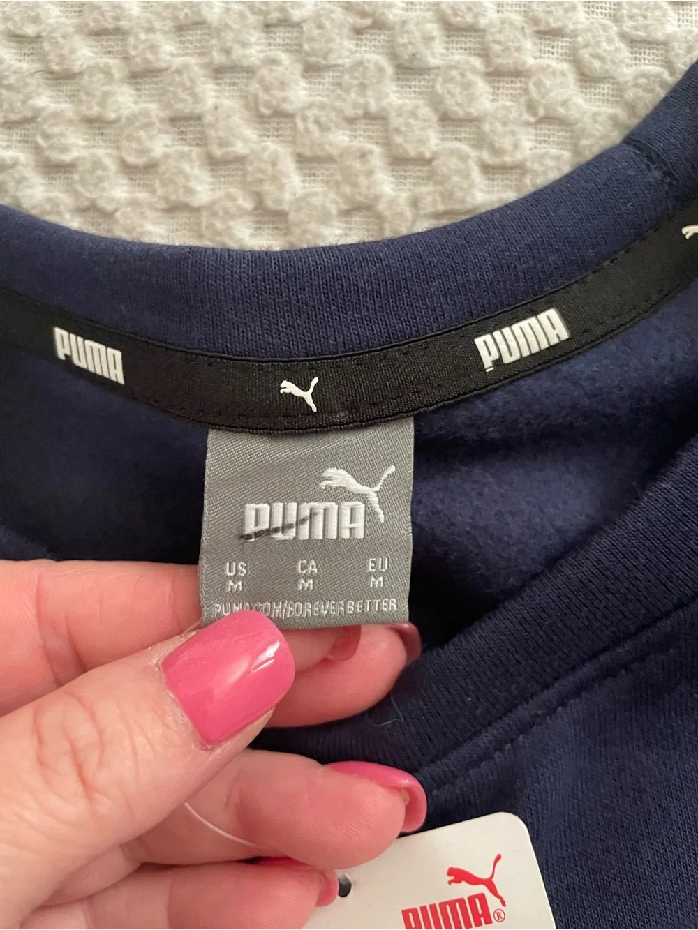 Puma Navy Crewneck Sweatshirt with White Logo